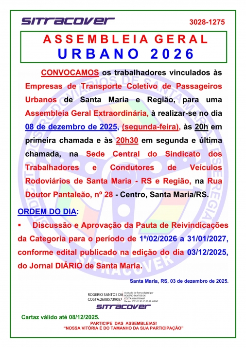 CARTAZ ASSEMBLEIA URBANO 2026-2027