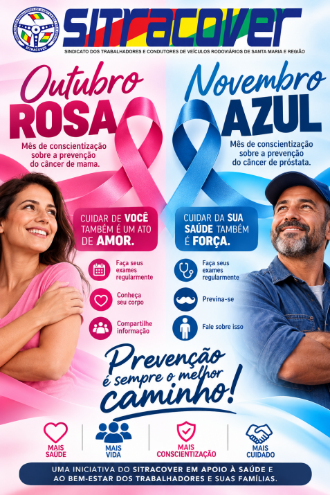 CARTAZ OUTUBRO ROSA E NOVEMBRO AZUL