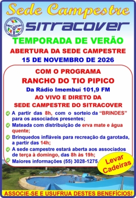 CARTAZ ABERTURA SEDE CAMPESTRE 2026-2027 CARTAZ ABERTURA SEDE CAMPESTRE 2026-2027